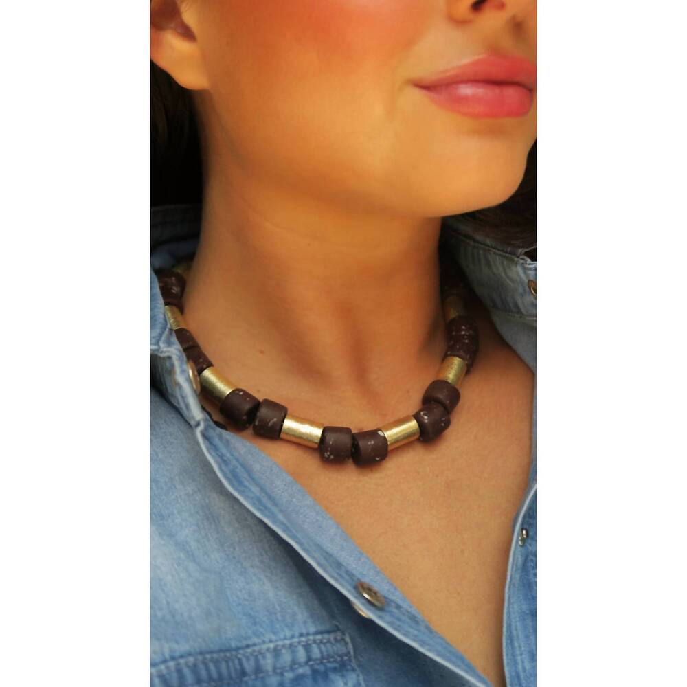 NEW ACCESSORY CONCIERGE women's ramos necklace in burgundy